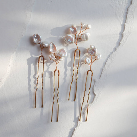 Nugget Pearl hair pins