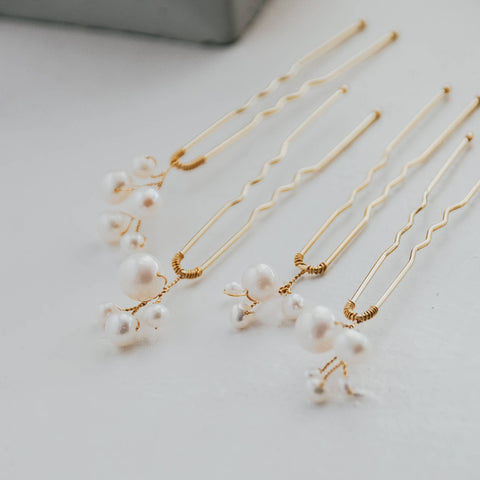 Baby's Breath Pearl hairpins