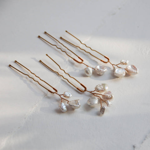 Nugget Pearl hair pins