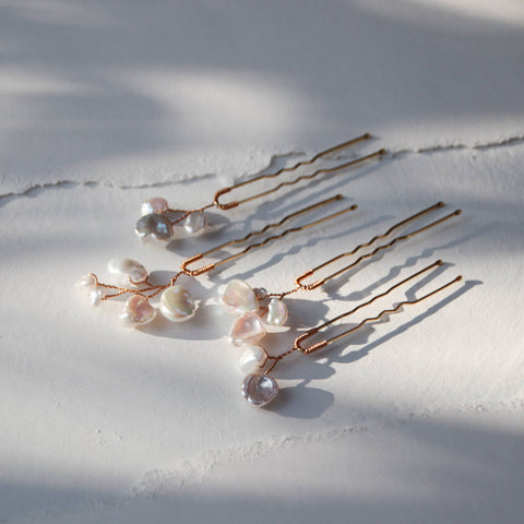 Nugget Pearl hair pins