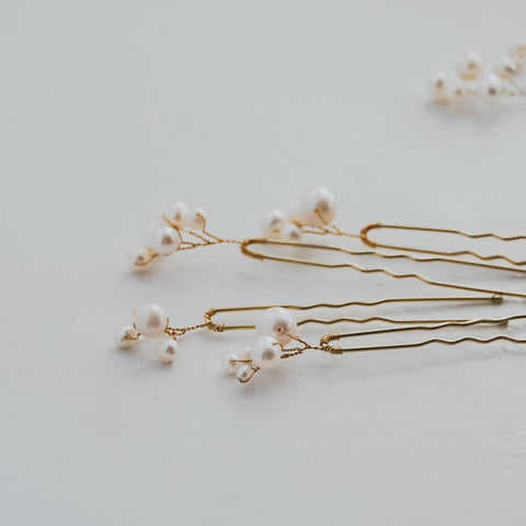Baby's Breath Pearl hairpins
