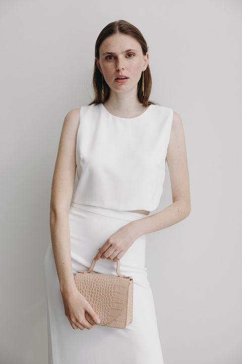 Micro briefcase - Nude croco