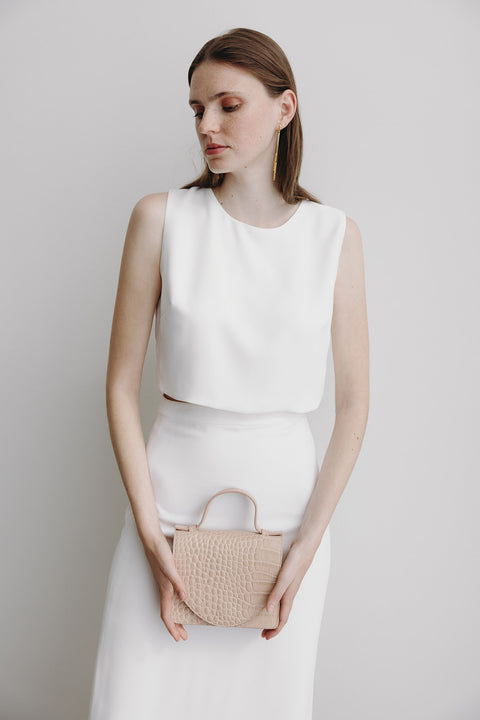 Micro briefcase - Nude croco