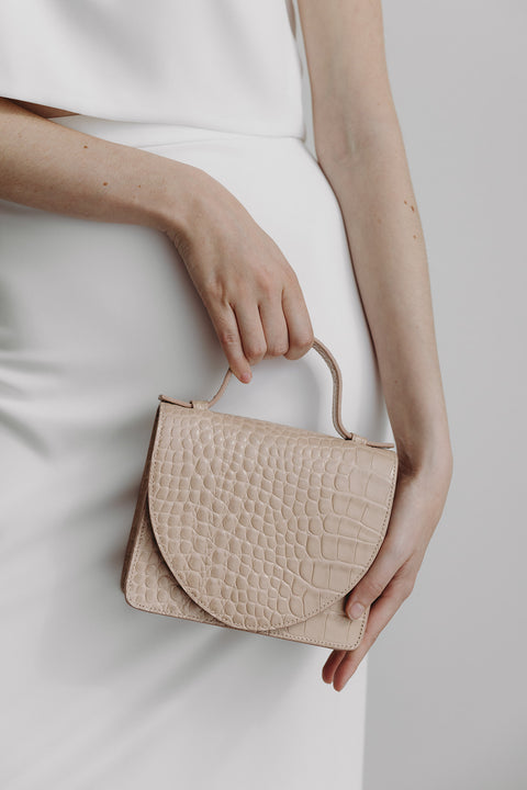 Micro briefcase - Nude croco