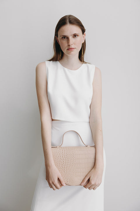 Mini Briefcase - Nude croco