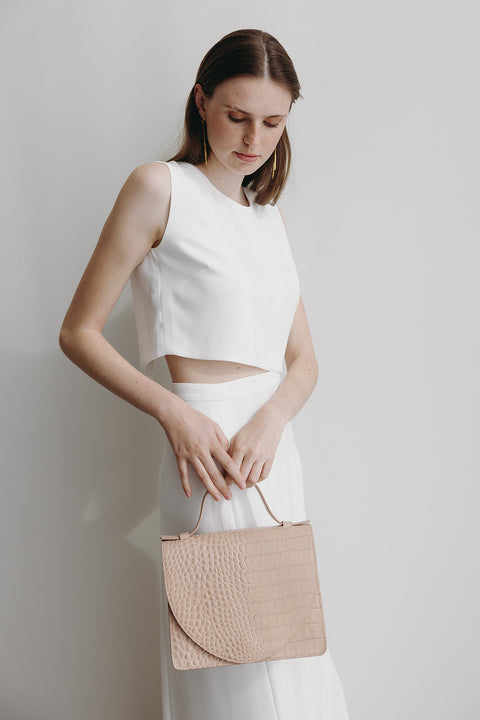 Mini Briefcase - Nude croco