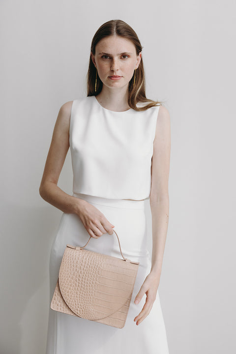 Mini Briefcase - Nude croco