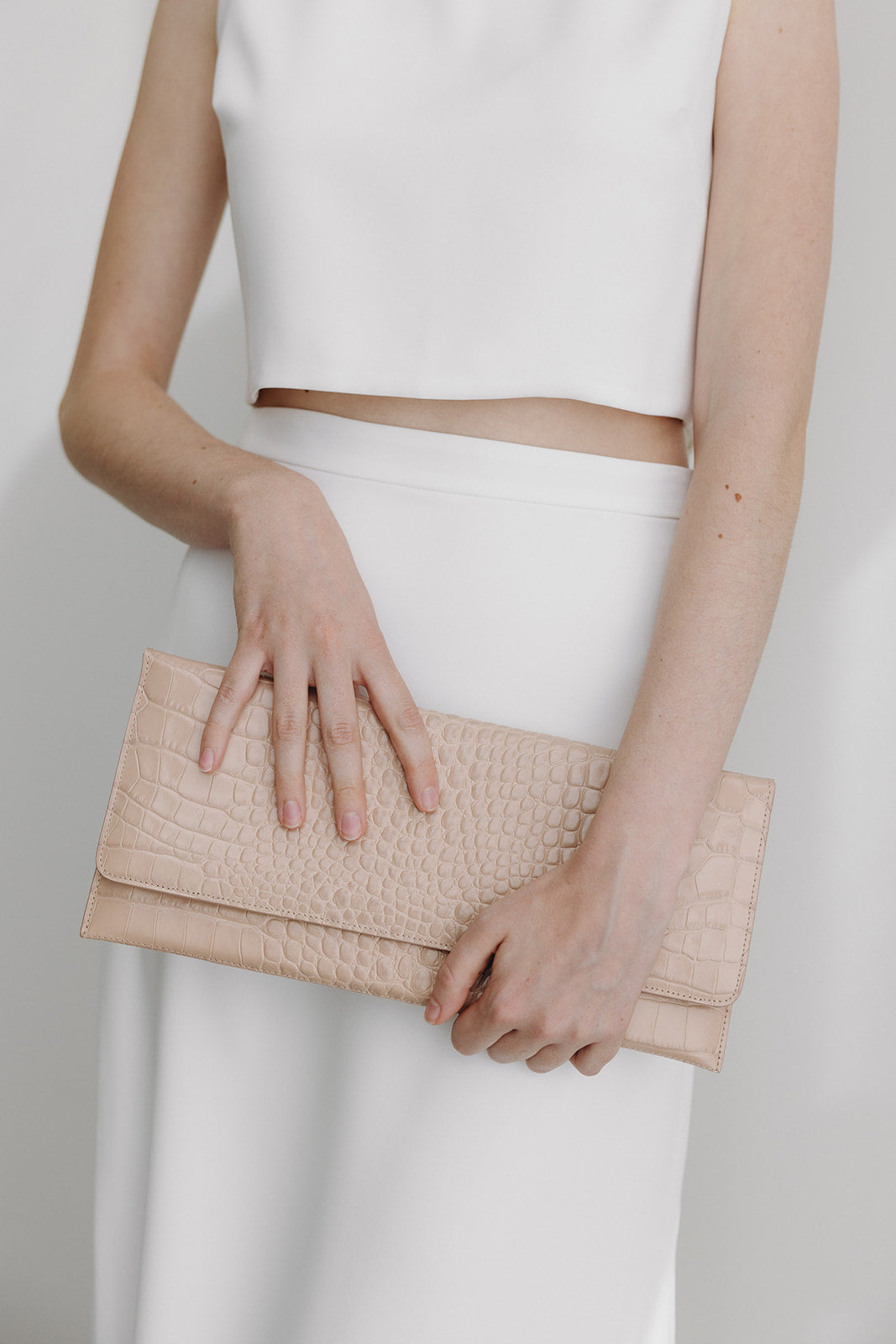 Folded clutch - Nude