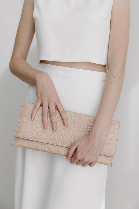 Folded clutch - Nude