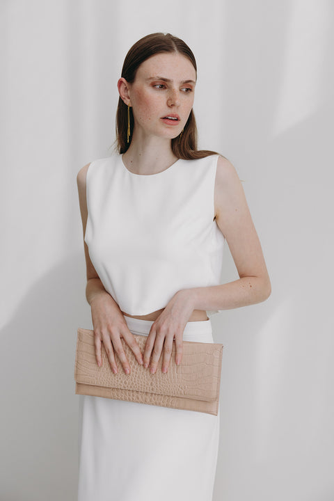 Folded clutch - Nude