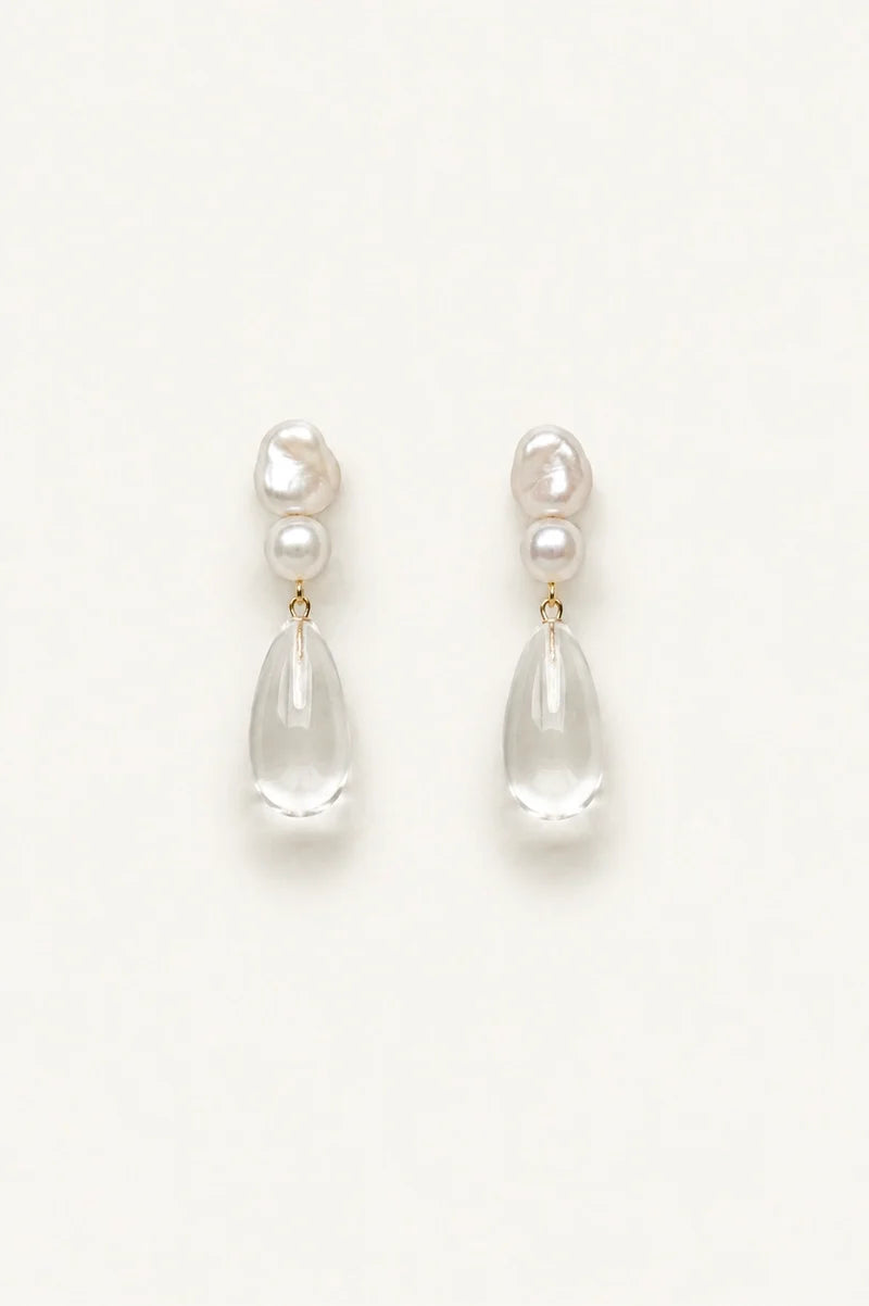 Glass x Pearl Drop - Oorbellen