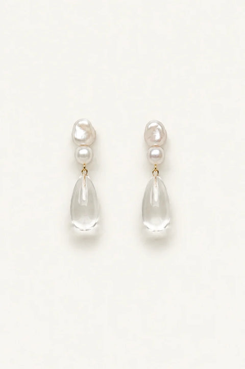 Glass x Pearl Drop - Oorbellen