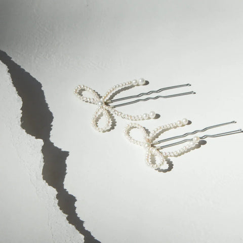 Mini Pearl Bow haarspelden