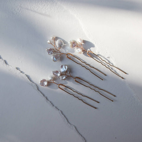 Nugget Pearl hair pins