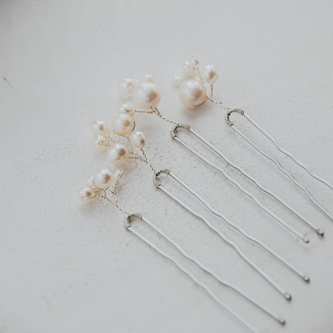 Baby's Breath Pearl hairpins