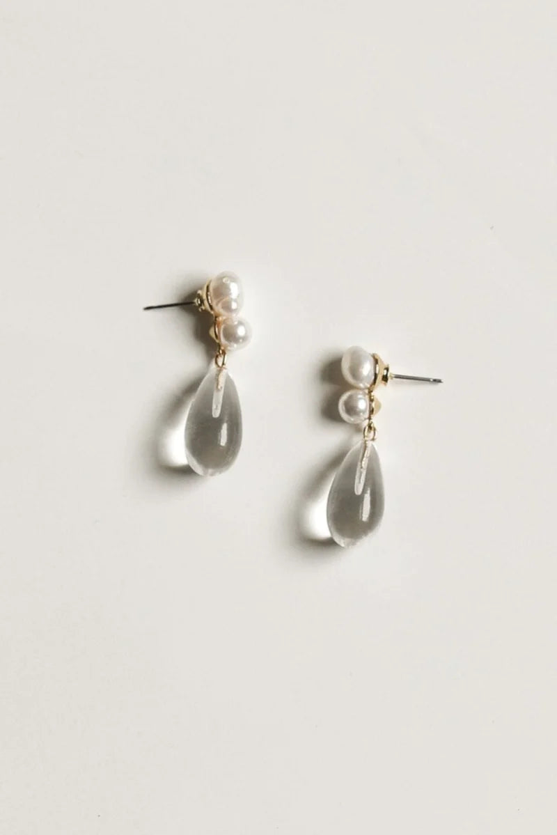 Glass x Pearl Drop - Oorbellen
